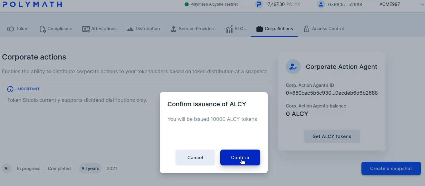 Confirm Issuance