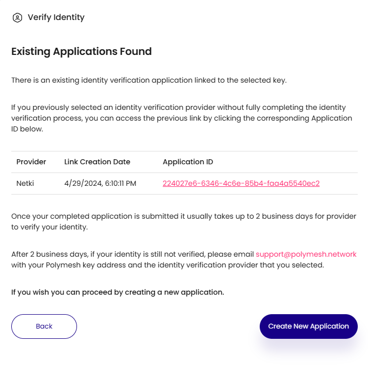 Existing Application