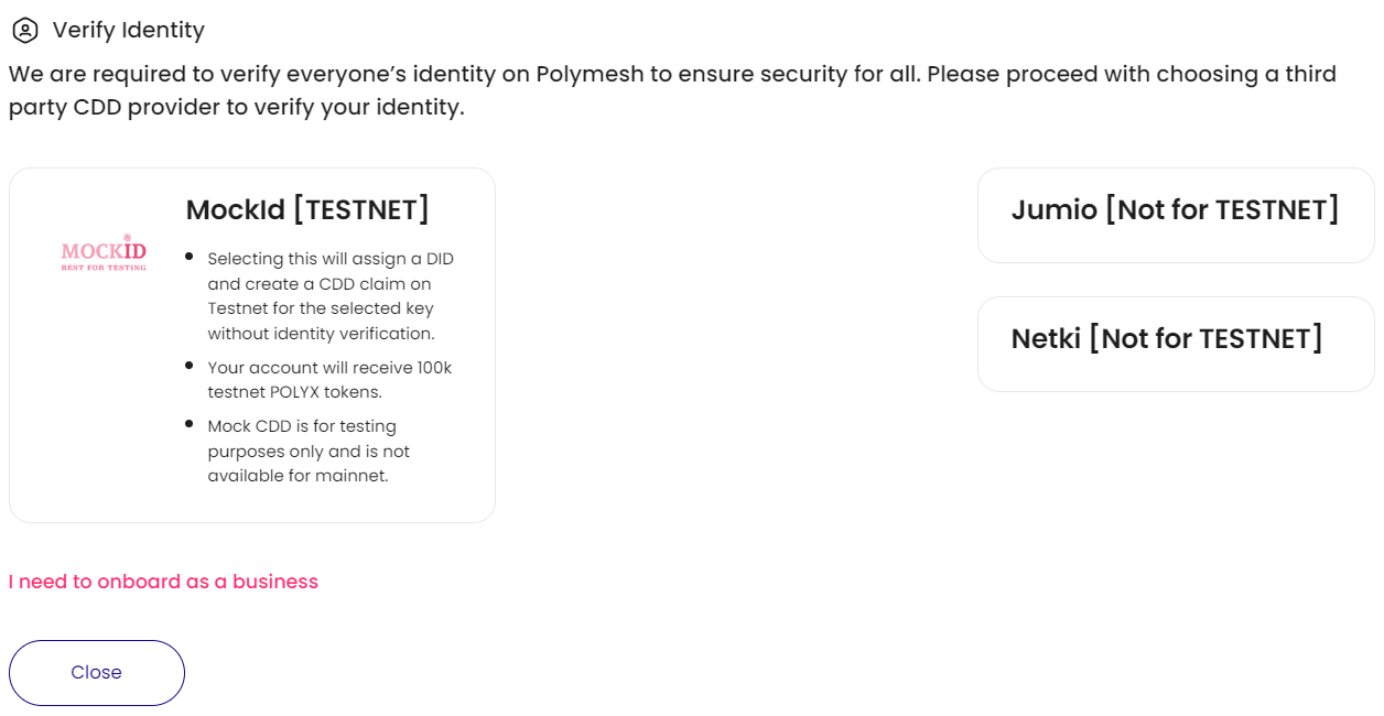 Choose a CDD Provider - Testnet