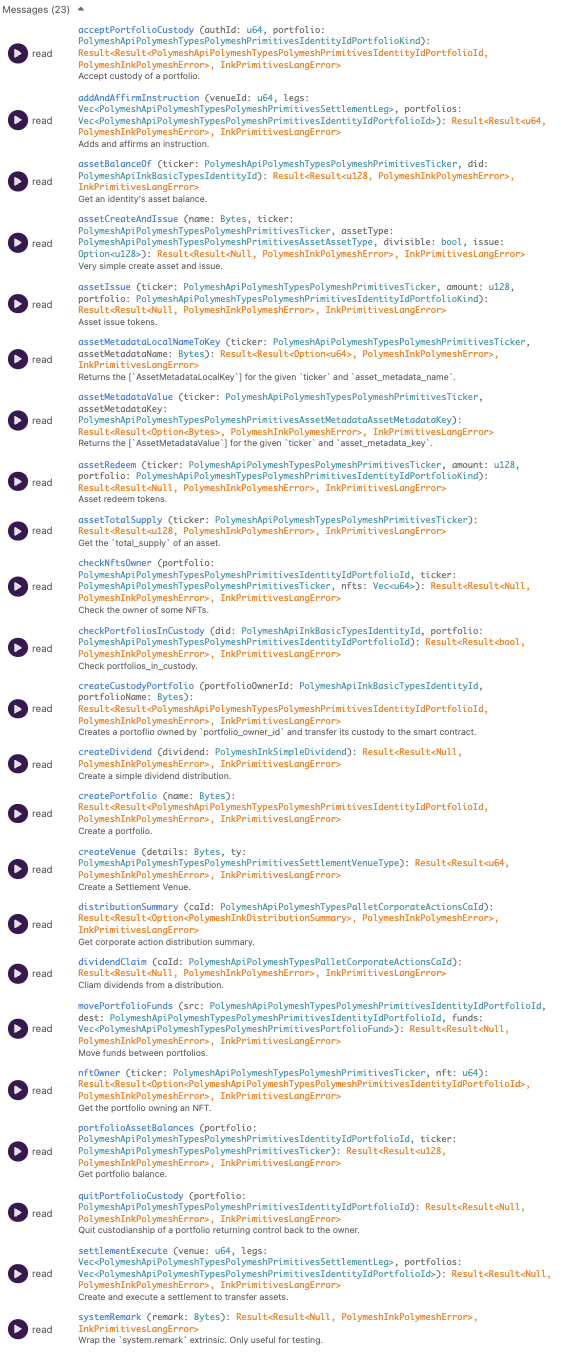 Upgradable Polymesh Ink Contract API