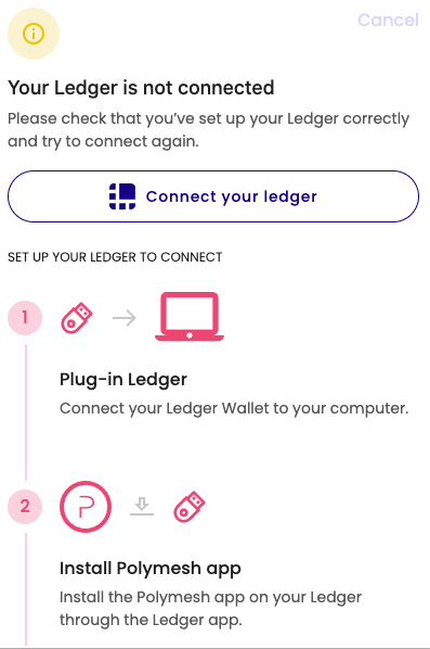 Connect Ledger From Polymesh Wallet
